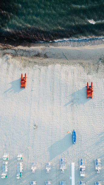 私人海滩鸟瞰图图片下载