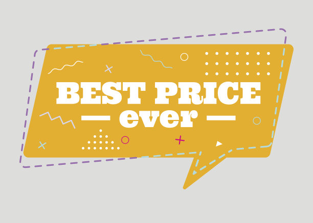 时尚销售几何矢量泡沫。扁平形状，漫画风格。图片下载