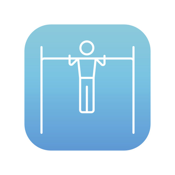 体操运动员锻炼杠线图标图片下载