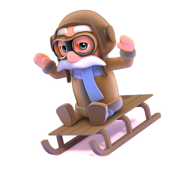 3d Pilot骑着他的雪橇图片下载