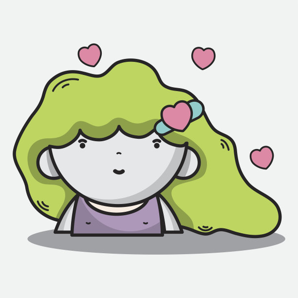 美丽的女孩与发型卡哇伊化身图片下载