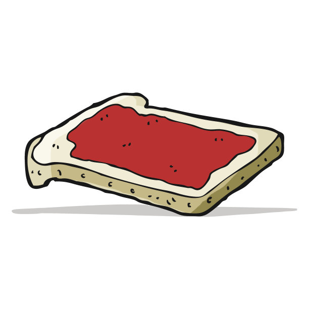 吐司上的卡通果酱图片下载