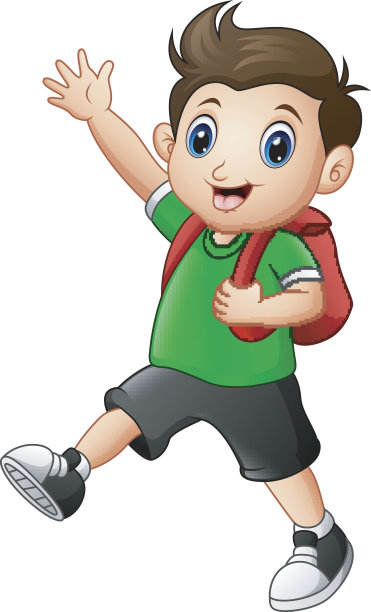 可爱的男孩去上学图片下载