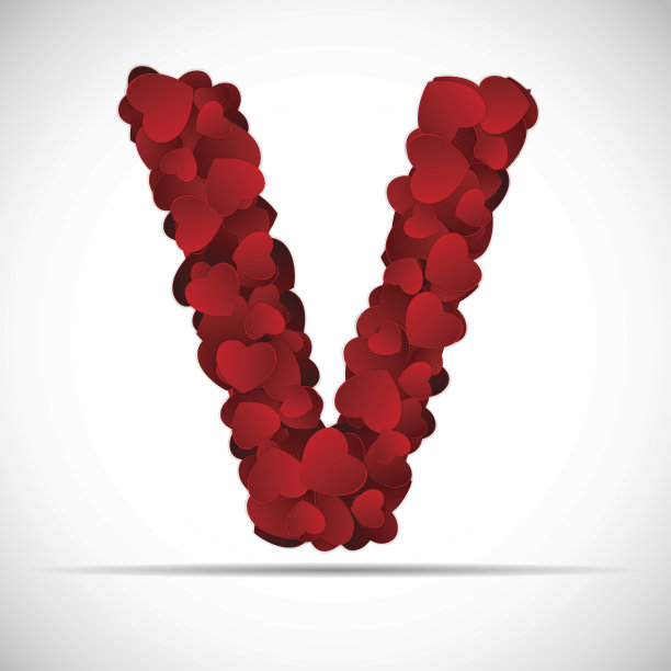 情人节字母心矢量插图图片下载