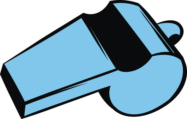 蓝色运动哨子图标，卡通图标图片下载