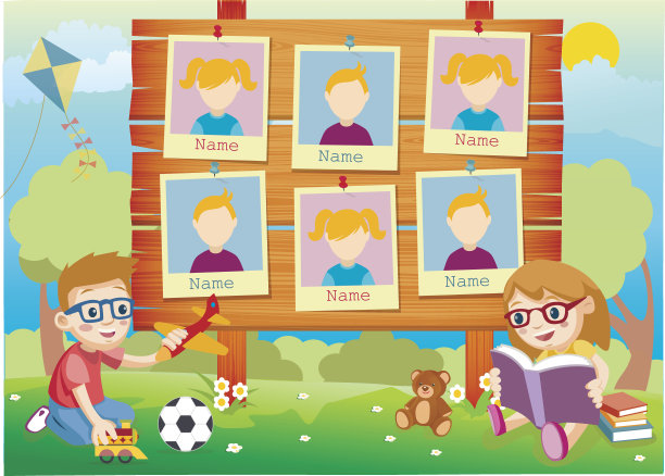 带孩子的幼儿园年鉴素材图片