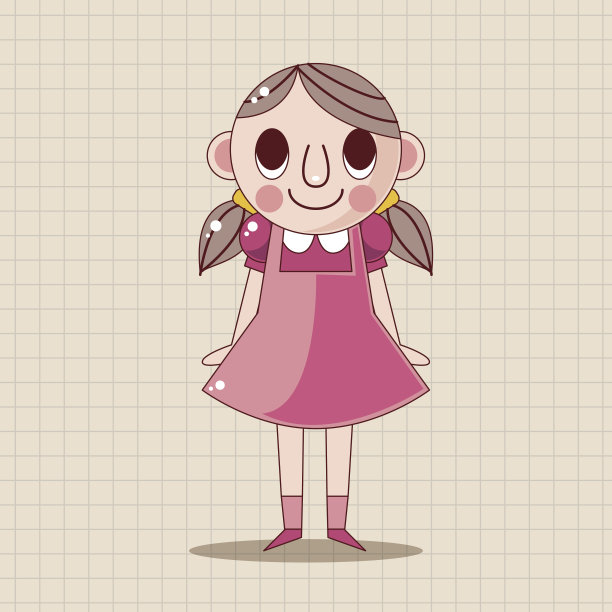 家庭女孩角色主题元素图片下载