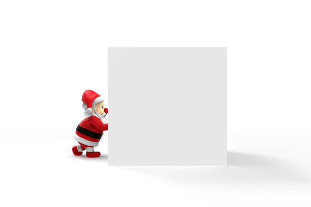 圣诞老人推礼物图片下载