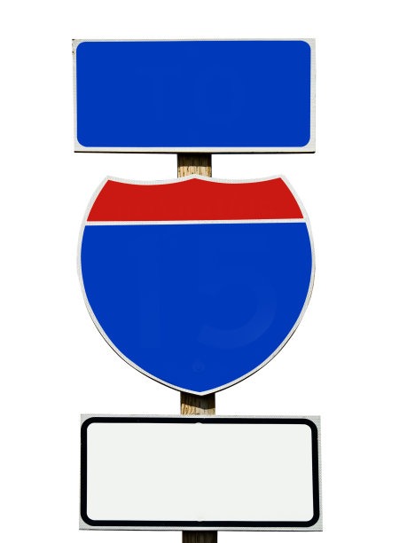 一个孤立的美国空白路标的特写图片下载