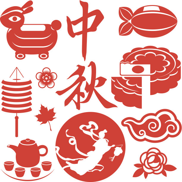 中秋节主题图标合集素材图片