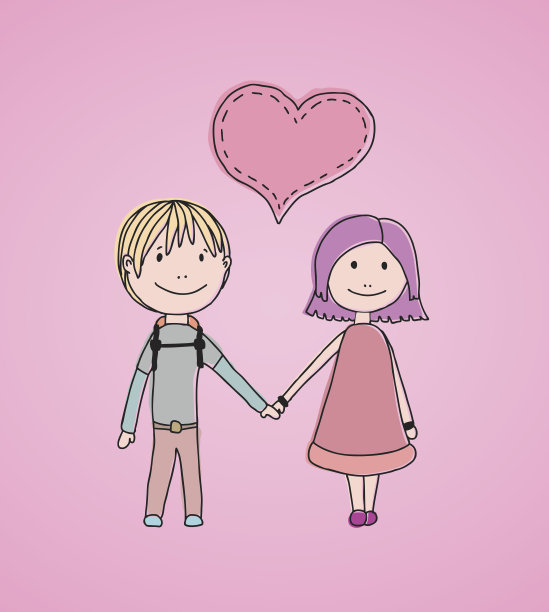 手绘的爱的卡片图片下载