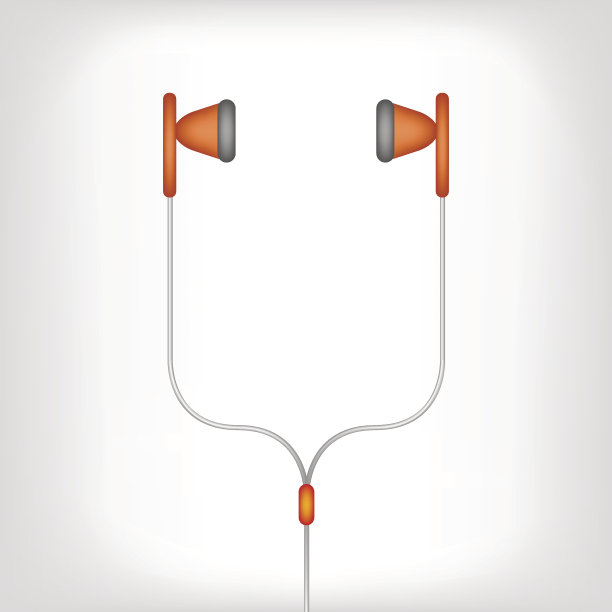 白色耳机向量图片下载