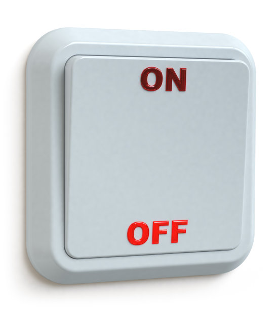 在白色背景上的开关开关的特写图片下载