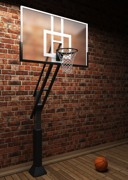 旧砖墙和篮球图片下载