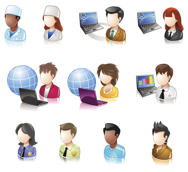 各种各样的人光泽的图标图片下载