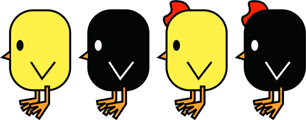 黑色和黄色的小鸡图片下载