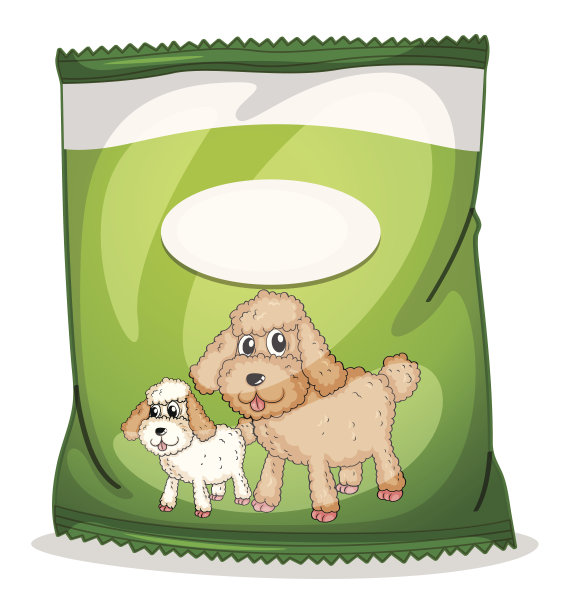 绿色的狗粮袋一个空的标签图片下载