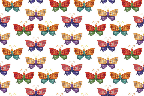 蒸汽朋克蝴蝶无缝图案图片下载