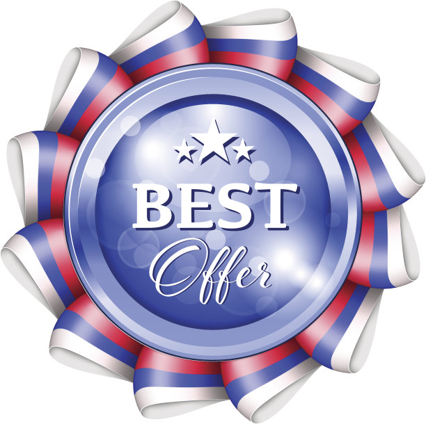 蓝色最佳优惠徽章图片下载