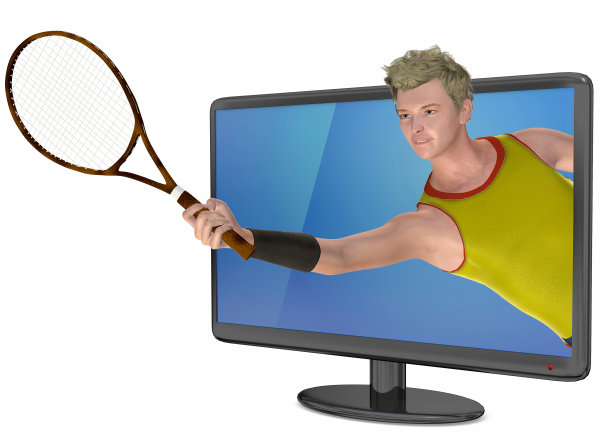 3D电视和网球- 3D图片下载