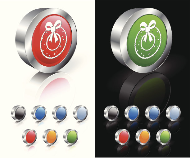 圣诞花环3D免版税矢量素材图片下载