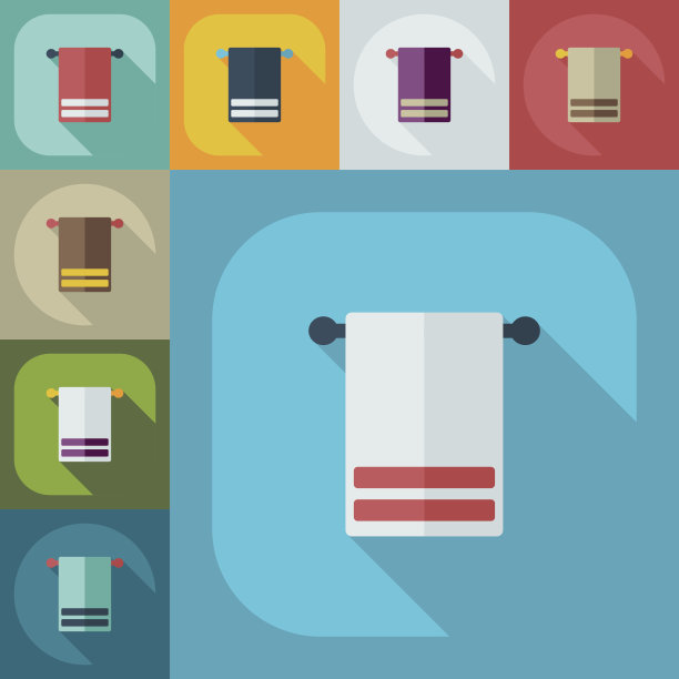 平板现代设计与阴影图标毛巾图片下载