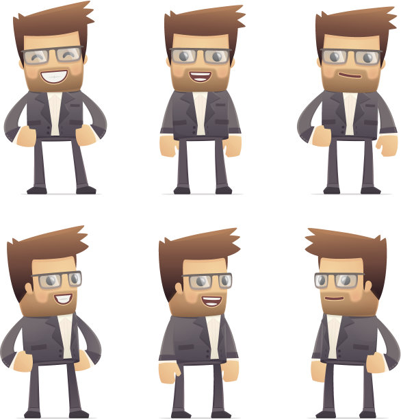 不同姿势的导演角色的集合图片下载