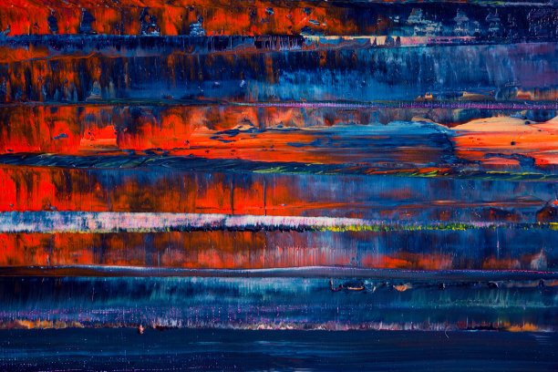 抽象油画。油画在调色板上作画图片下载