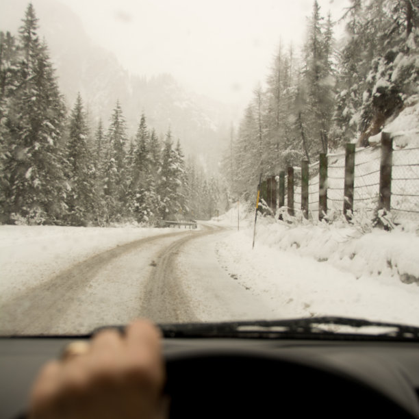 开车穿过雪图片下载