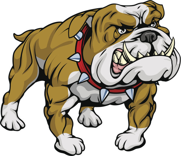 斗牛犬剪纸艺术插图图片下载