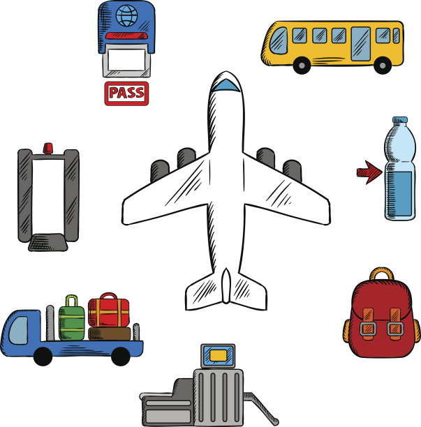 机场服务和航空图标图片下载