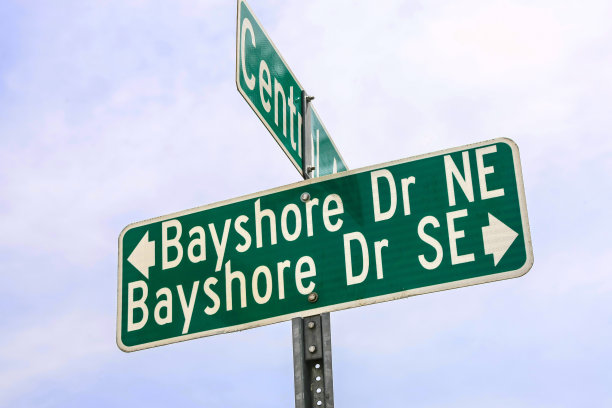 佛罗里达州圣彼得斯堡的海湾大道标志图片下载