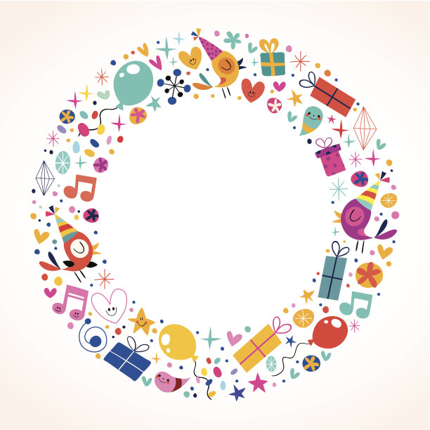 生日快乐圆框边框背景图片下载