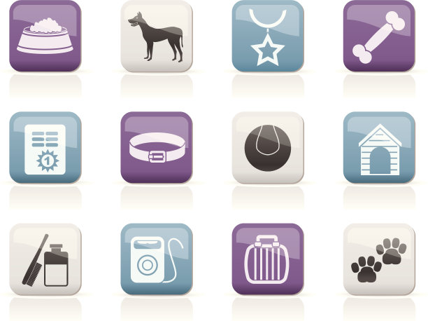 狗的配件和符号图标图片下载