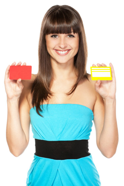 女性，有两张信用卡图片下载