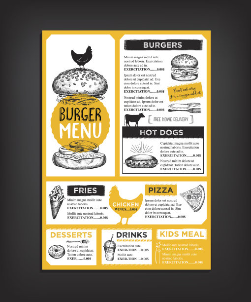 餐厅咖啡厅菜单，模板设计。图片下载