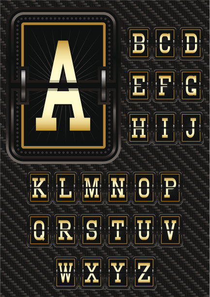字母在复古风格的碳背景图片下载