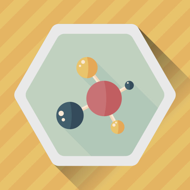 长阴影的分子平面图标，eps10图片下载