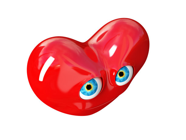 情人节卡通红心微笑幸福。图片下载