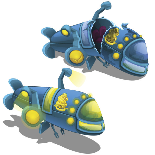 潜艇是新状况和破损图片下载