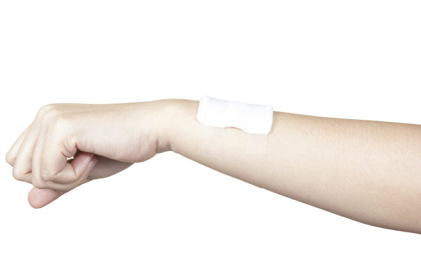 包扎的手孤立在白色图片下载
