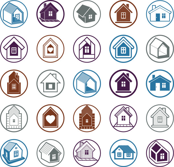 别墅收藏，地产建设主题。房子图片下载