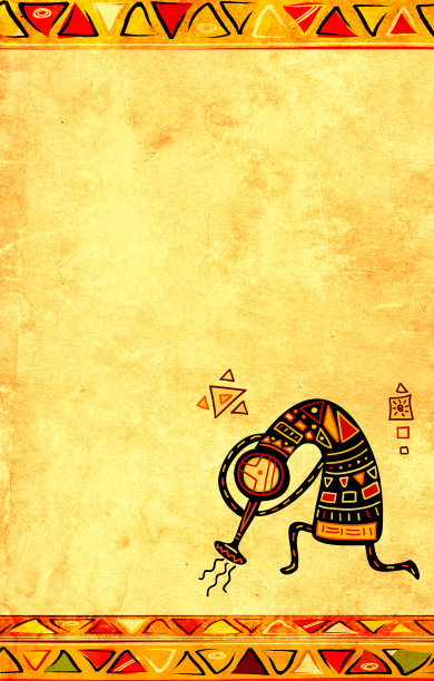 Grunge背景与非洲民族模式图片下载