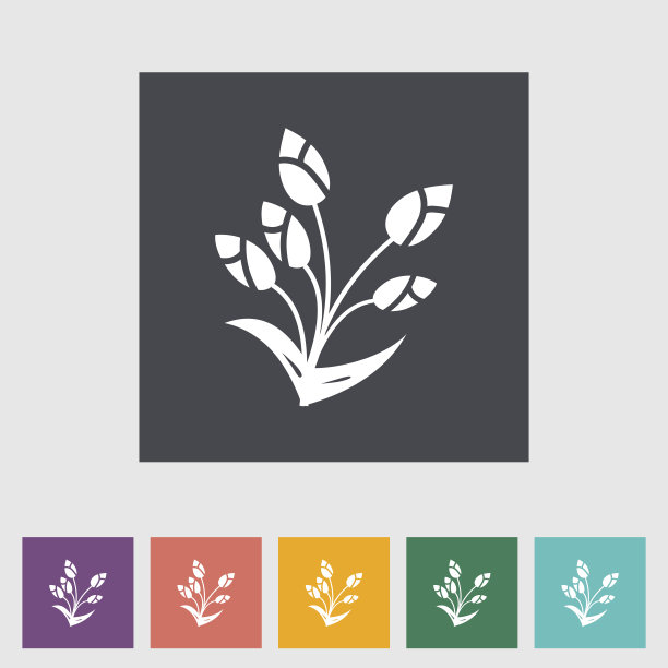 郁金香单平图标。图片下载