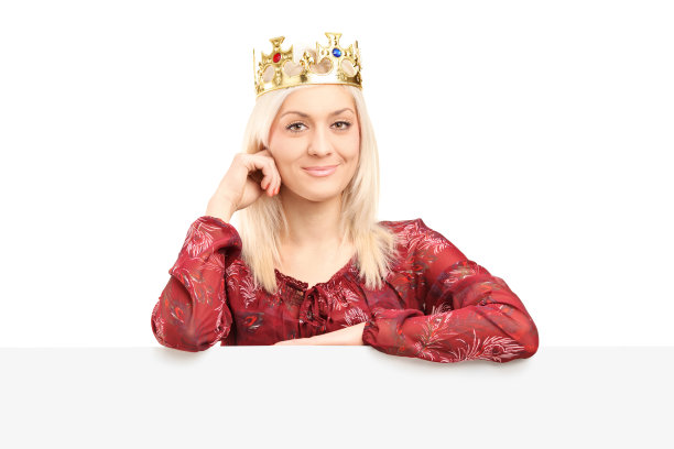 漂亮的女王，后面镶着钻石王冠图片下载