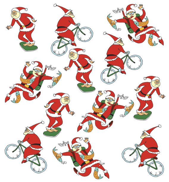 圣诞老人在度假。图片下载