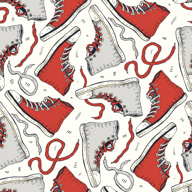 运动鞋。无缝的背景。图片下载