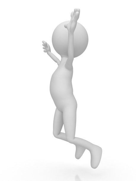 在白色背景上跳跃的人图片下载