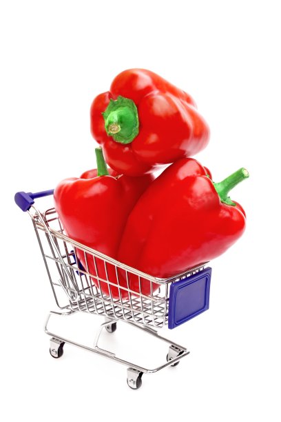购物车里有三个甜椒图片下载