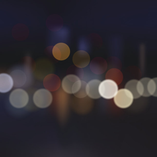 模糊的城市在夜晚，矢量背景。图片下载